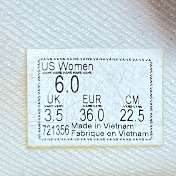 Vans Classic Checkerboard Off-White and Black Canvas Slip-On Sneakers Women’s 6 - Picture 4 of 9